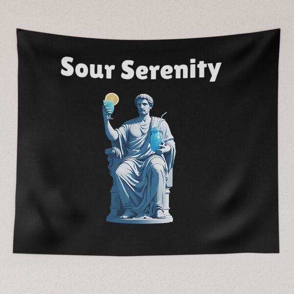 Item preview, Sour Serenity - Stoic Statue Holding A Blue Electric Lemonade  - Stoicism Quote designed and sold by LexaArtworks.