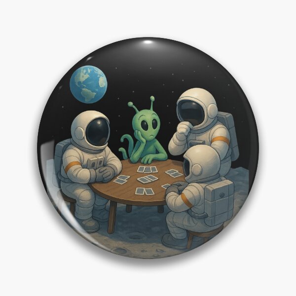 Item preview, Lunar Card Game: Astronauts & Alien Playing on the Moon designed and sold by HEERMANArt.