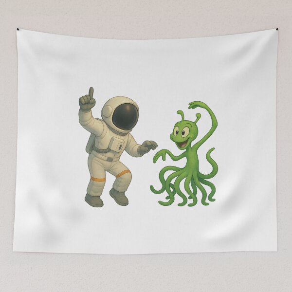 Item preview, Space Dance Class: Astronaut Teaching Alien Moves designed and sold by HEERMANArt.