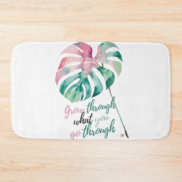 Item preview, Grow Through What You Go Through T-Shirt – Watercolor Monstera Leaf | Botanical Motivational Quote designed and sold by WovennDesigns.