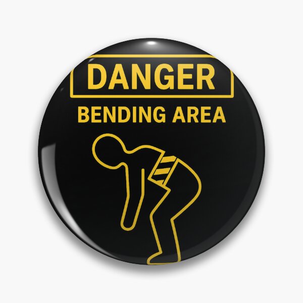 Item preview, Danger: Bending Area – Funny Back Pain Warning Sign Design designed and sold by jelonkaa.