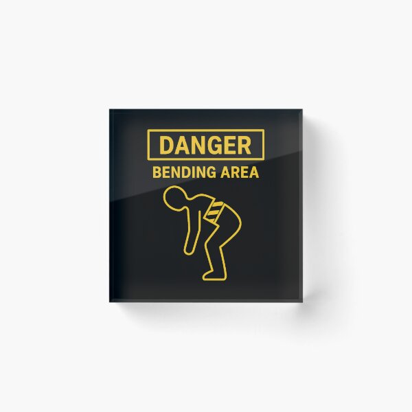 Item preview, Danger: Bending Area – Funny Back Pain Warning Sign Design designed and sold by jelonkaa.