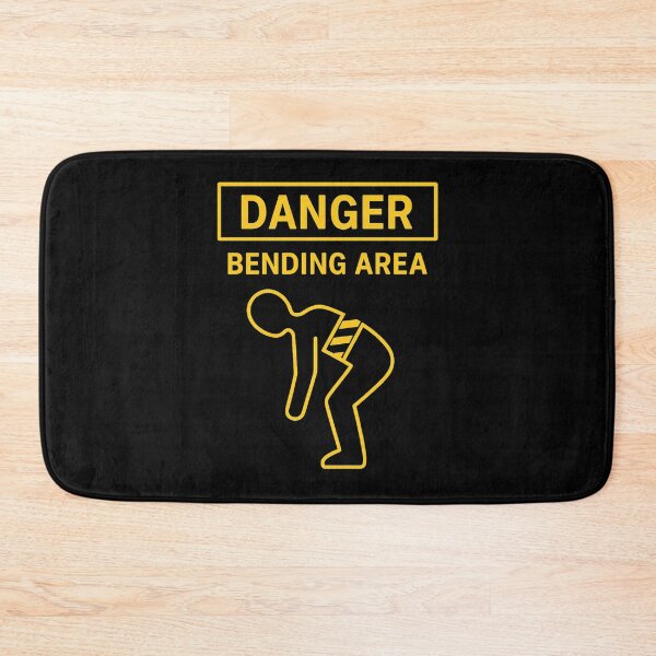 Item preview, Danger: Bending Area – Funny Back Pain Warning Sign Design designed and sold by jelonkaa.