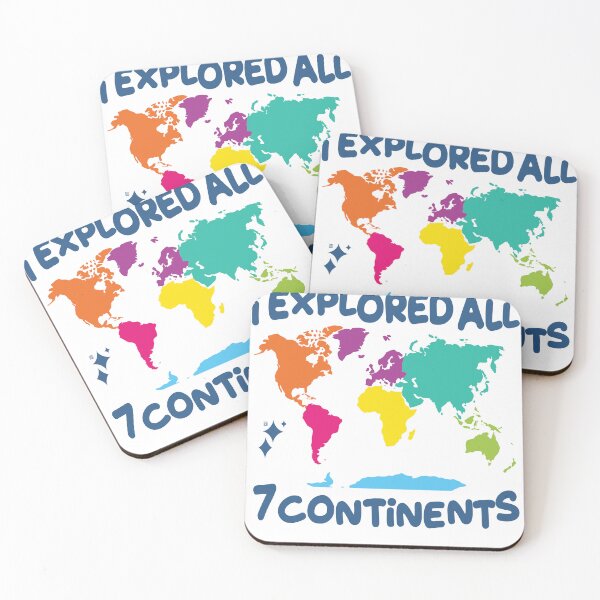 Item preview, Explored All 7 Continents Colorful World Map Travel Adventure Design designed and sold by Uppercase Tees.