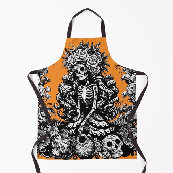 Aperçu de l'œuvre Impression d'art sophistiquée de Catrina – Jour des morts mexicain en noir et blanc créée et vendue par  Ojo de Lilith.
