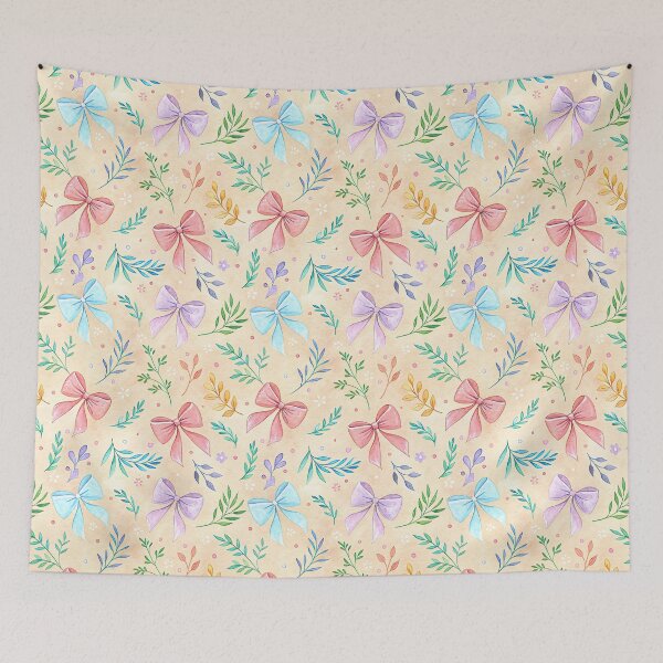 Item preview, Watercolor Bows and Leaves Pattern Design designed and sold by HasHs.