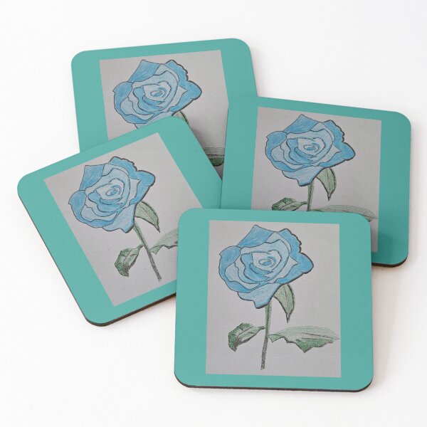 Item preview, Blue Rose pencil drawing by Fallen Angel Art designed and sold by FallenAngelArt.