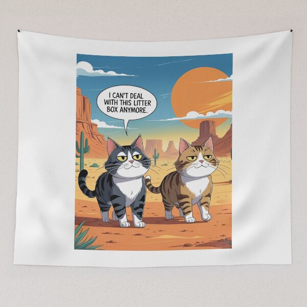 Item preview, Two Cats in the Desert – “I Can’t Deal With This Litter Box” designed and sold by RAKO13.