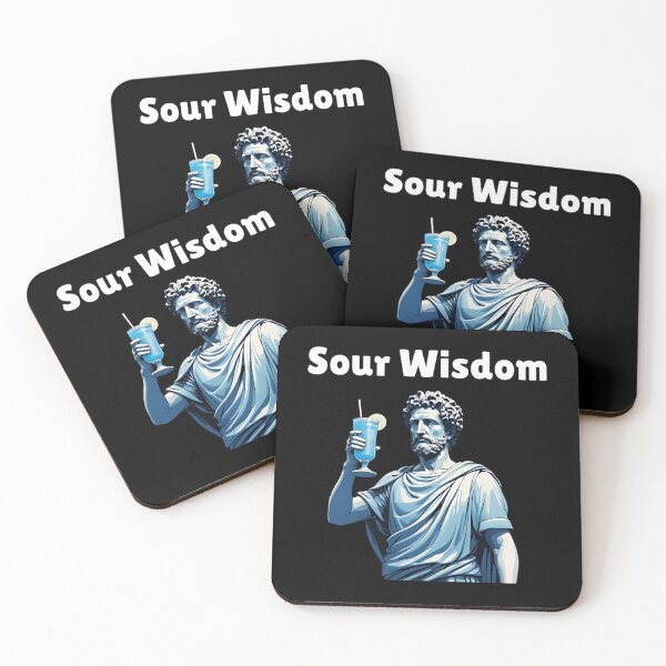 Item preview, Sour Wisdom - Marcus Aurelius's Stoic Statue Holding A Blue Electric Lemonade designed and sold by LexaArtworks.