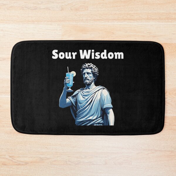 Item preview, Sour Wisdom - Marcus Aurelius's Stoic Statue Holding A Blue Electric Lemonade designed and sold by LexaArtworks.