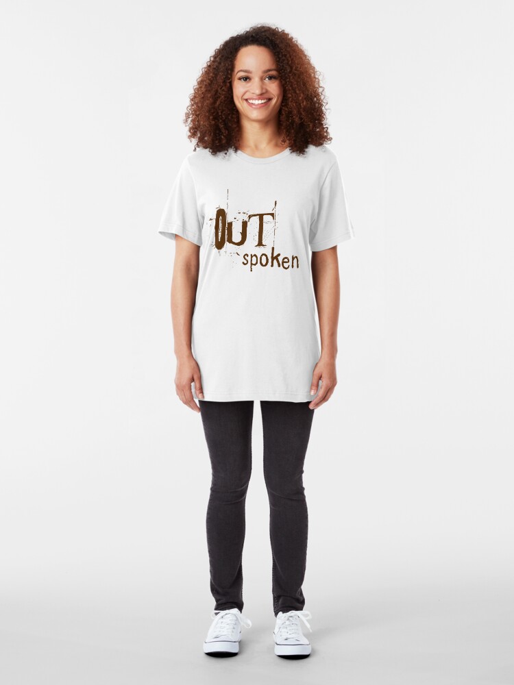 Alternate view of OUTSpoken (on light) Slim Fit T-Shirt