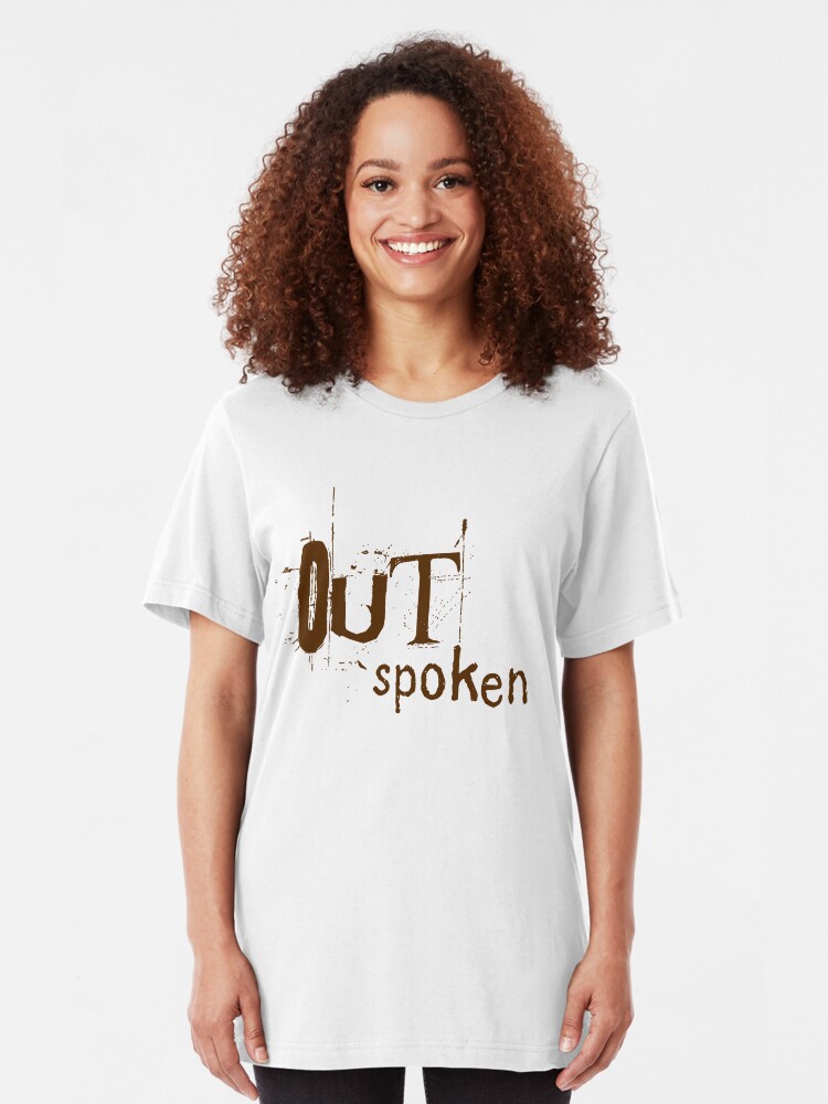 Alternate view of OUTSpoken (on light) Slim Fit T-Shirt