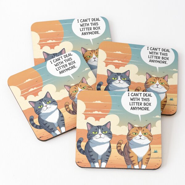 Item preview, Two Cats in the Desert – “I Can’t Deal With This Litter Box” designed and sold by RAKO13.