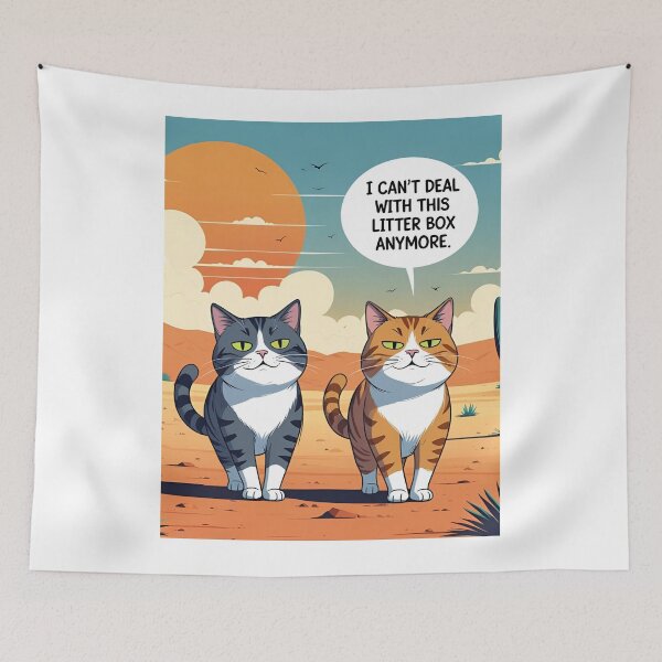 Item preview, Two Cats in the Desert – “I Can’t Deal With This Litter Box” designed and sold by RAKO13.