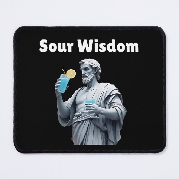 Item preview, Sour Wisdom - Epictetus's Stoic Statue Holding A Blue Electric Lemonade designed and sold by LexaArtworks.
