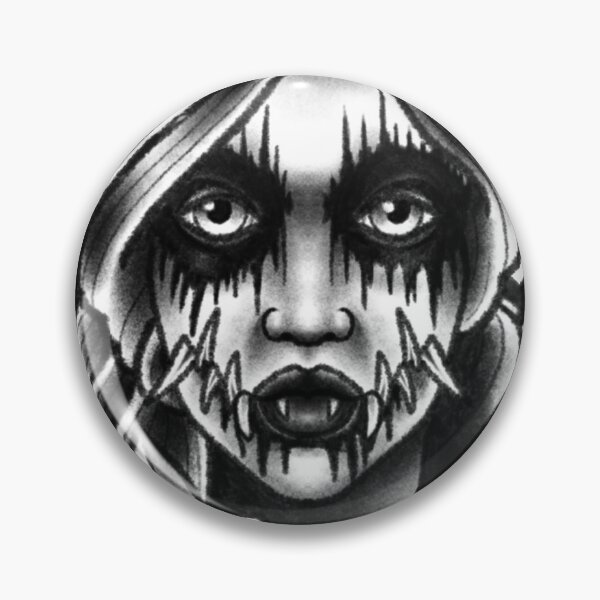 Item preview, Devil Goth Girl Spikes Rose Thorns Corpse Paint designed and sold by Dean Maddern Tattooist.