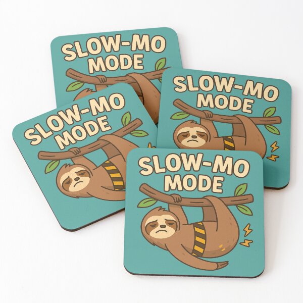 Item preview, Slow-Mo Mode – Funny Sloth Back Pain Cartoon Design designed and sold by jelonkaa.
