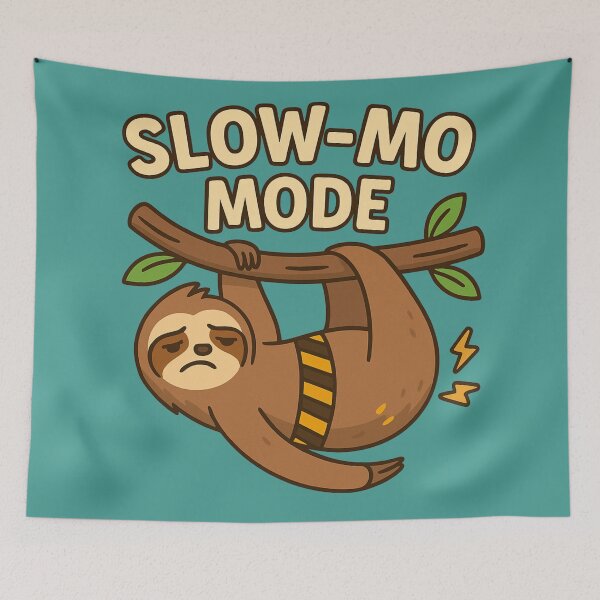 Item preview, Slow-Mo Mode – Funny Sloth Back Pain Cartoon Design designed and sold by jelonkaa.