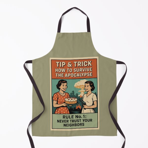 Item preview, Retro Vintage Apocalyptic Survival Poster – 1950s Style Dark Humor designed and sold by Neon Nightmare.