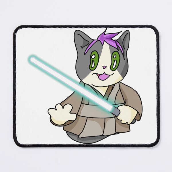Item preview, Half Cat Jedi Gray and White designed and sold by Milk on Cake.