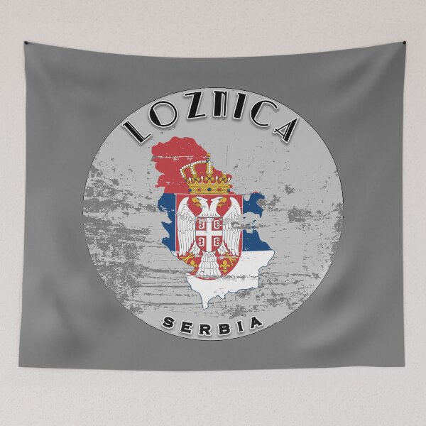 Item preview, Loznica Serbia Flag Worn  designed and sold by World Designs.