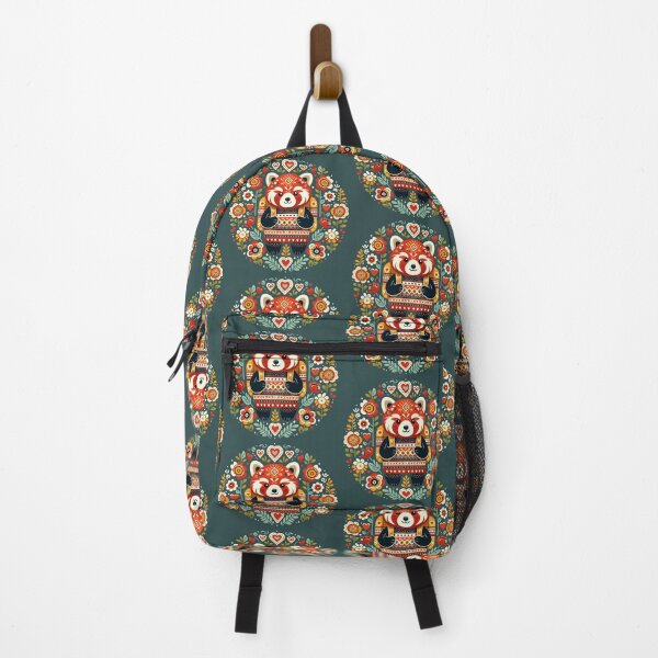 Item preview, Endangered Red Panda - Back to School Folk Art - Scandinavian Folk Art by heidiannemorris © designed and sold by FOLK ART FUSION by heidiannemorris.