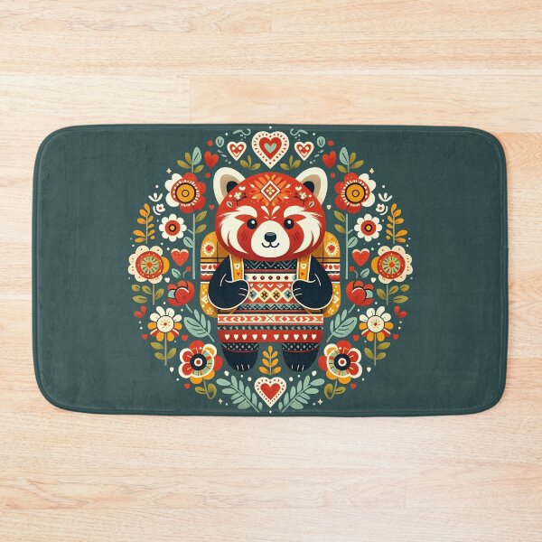 Item preview, Endangered Red Panda - Back to School Folk Art - Scandinavian Folk Art by heidiannemorris © designed and sold by FOLK ART FUSION by heidiannemorris.