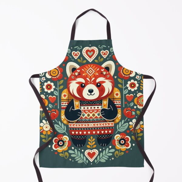 Item preview, Endangered Red Panda - Back to School Folk Art - Scandinavian Folk Art by heidiannemorris © designed and sold by FOLK ART FUSION by heidiannemorris.