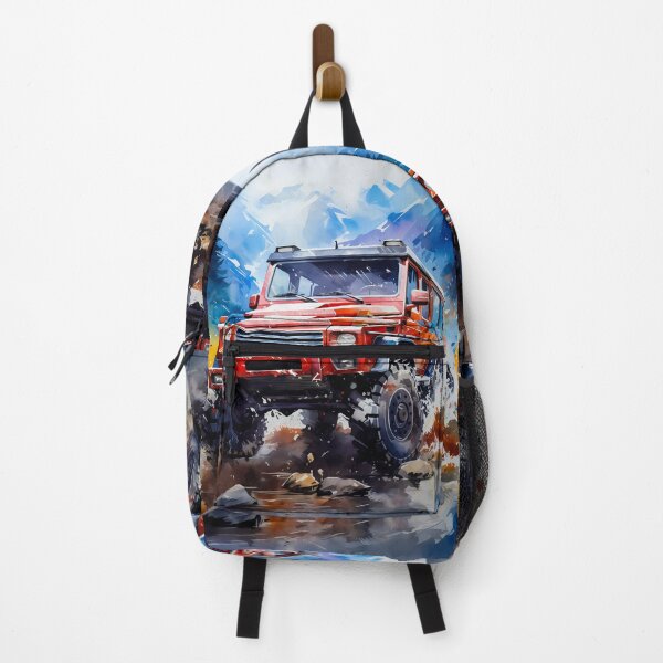 Item preview, Iconic Adventure Car Crosses Wild Alpine River designed and sold by RevUpDesign.