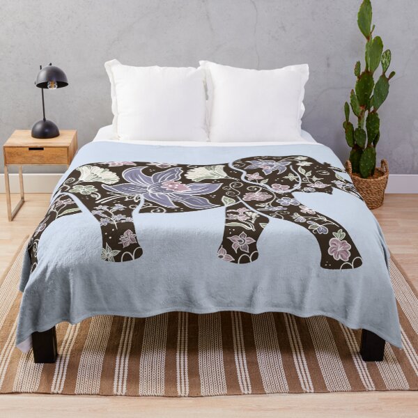 Item preview, Botanical Elephant Silhouette – Floral in calming greens, sands and lilac designed and sold by Winooski Designs.