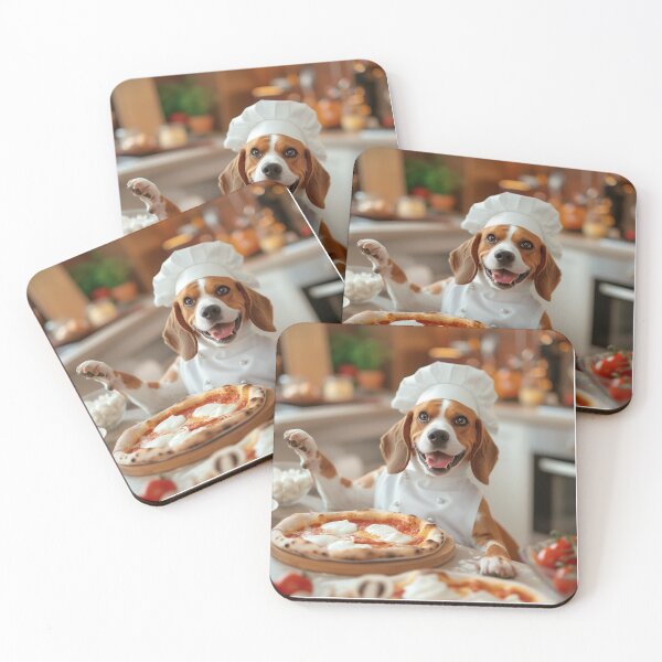 Item preview, Cute Beagle Chef Making Pizza – Funny Dog Cooking Art designed and sold by 3 Hours of Silence.