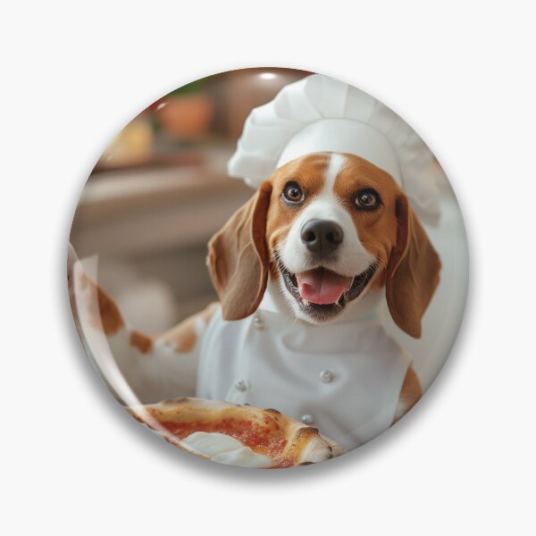 Item preview, Cute Beagle Chef Making Pizza – Funny Dog Cooking Art designed and sold by 3 Hours of Silence.