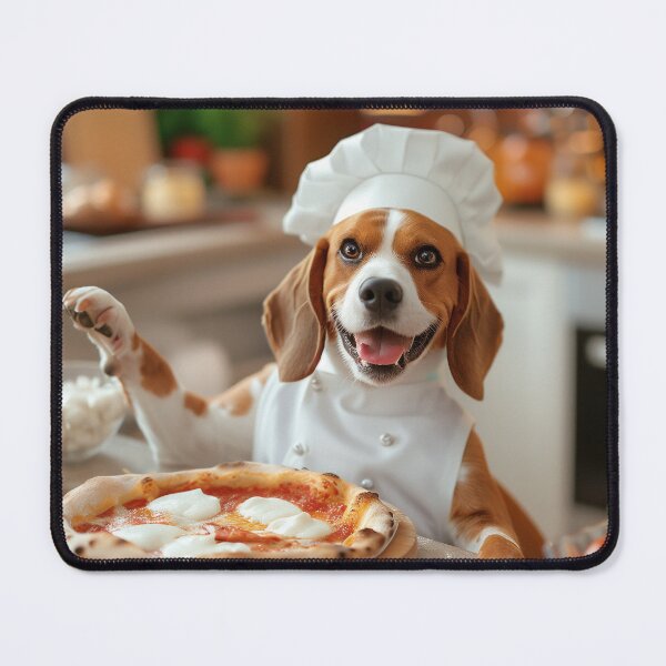 Item preview, Cute Beagle Chef Making Pizza – Funny Dog Cooking Art designed and sold by 3 Hours of Silence.