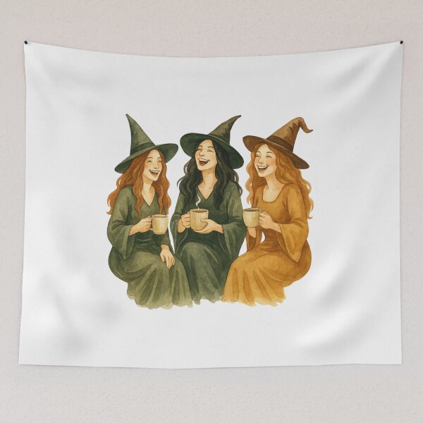 Item preview, Sarcastic Tea Ritual – Witch Drinking Tea Illustration designed and sold by SillentDesign.