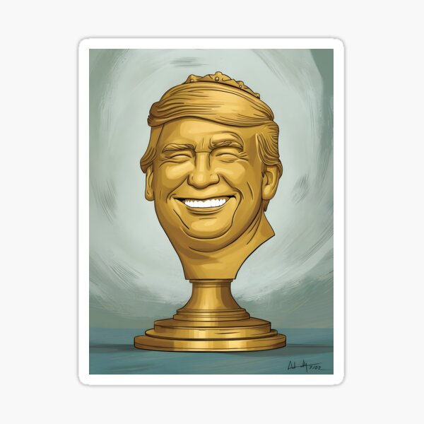 Vista previa del artículo con la obra «Óscar para Trump», diseñado y vendido por Vivid Art Zone.