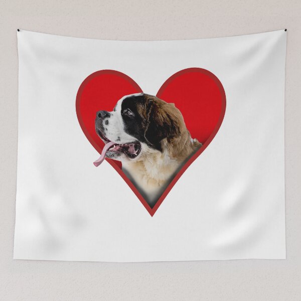 Item preview, Saint Bernard Dog Love Heart designed and sold by GeeThang.