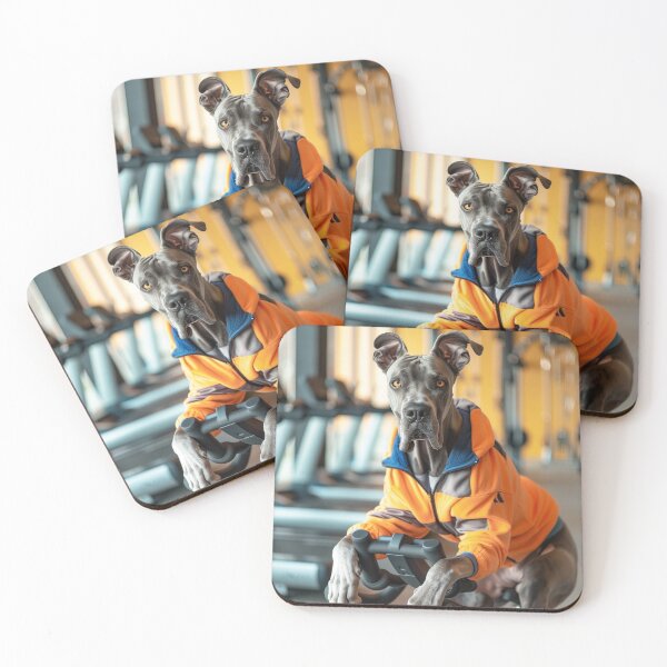 Item preview, Funny Great Dane on Exercise Bike – Dog Fitness Gym Art designed and sold by 3 Hours of Silence.