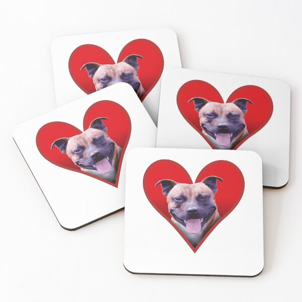 Item preview, Staffordshire Bull Terrier Dog Love Heart  designed and sold by GeeThang.