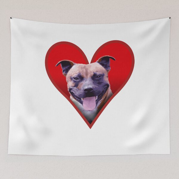 Item preview, Staffordshire Bull Terrier Dog Love Heart  designed and sold by GeeThang.