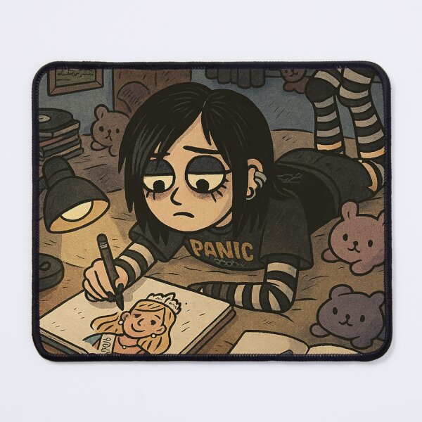 Item preview, Emo Girl Laying on Bed Drawing Prom Queen designed and sold by JakeRhodes.