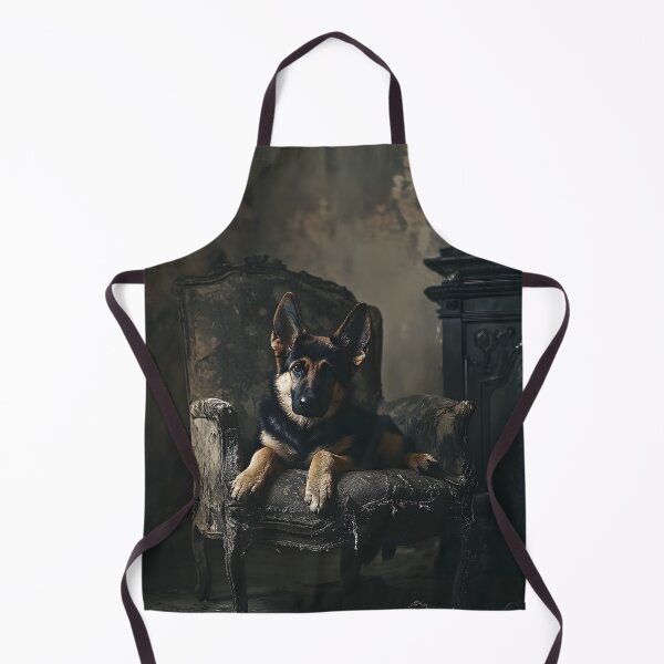 Item preview, German Shepherd puppy on armchair designed and sold by 3ling_Design.