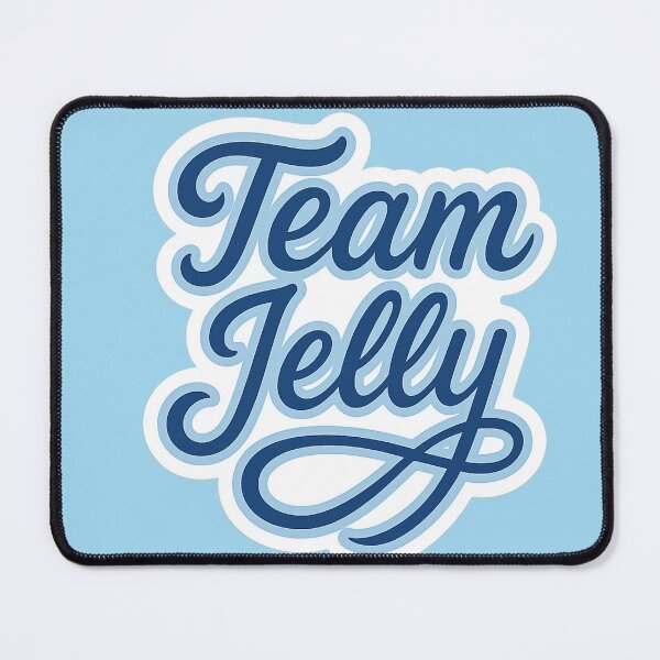 Item preview, Team Jelly Blue Cursive Sticker designed and sold by dabeardedtiger.