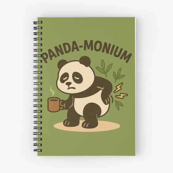 Item preview, FFunny Cute Panda Back Pain Cartoon – Chronic Pain, Spine & Chiropractor Humor designed and sold by jelonkaa.