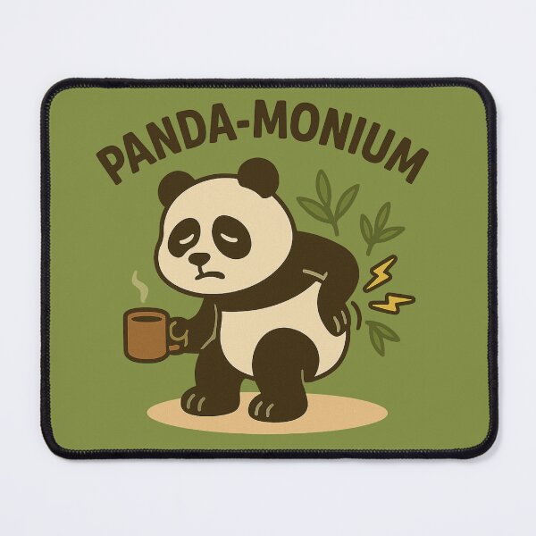 Item preview, FFunny Cute Panda Back Pain Cartoon – Chronic Pain, Spine & Chiropractor Humor designed and sold by jelonkaa.