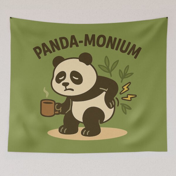 Item preview, FFunny Cute Panda Back Pain Cartoon – Chronic Pain, Spine & Chiropractor Humor designed and sold by jelonkaa.