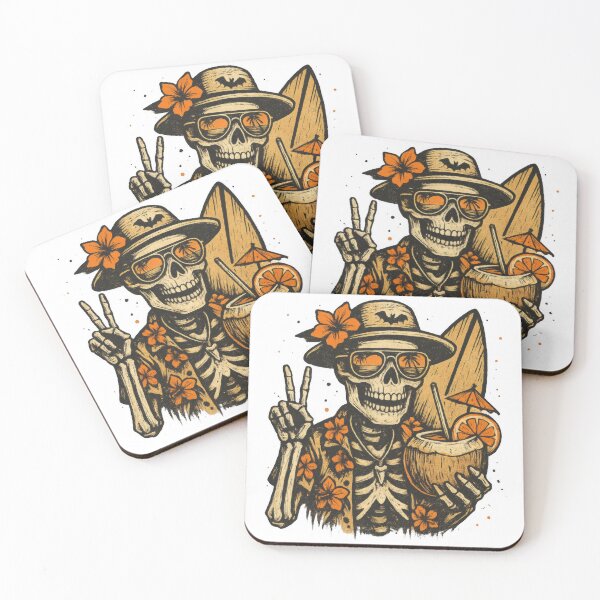 Item preview, Tropical Skeleton Surfer with Coconut Drink designed and sold by EpicMediaShop.