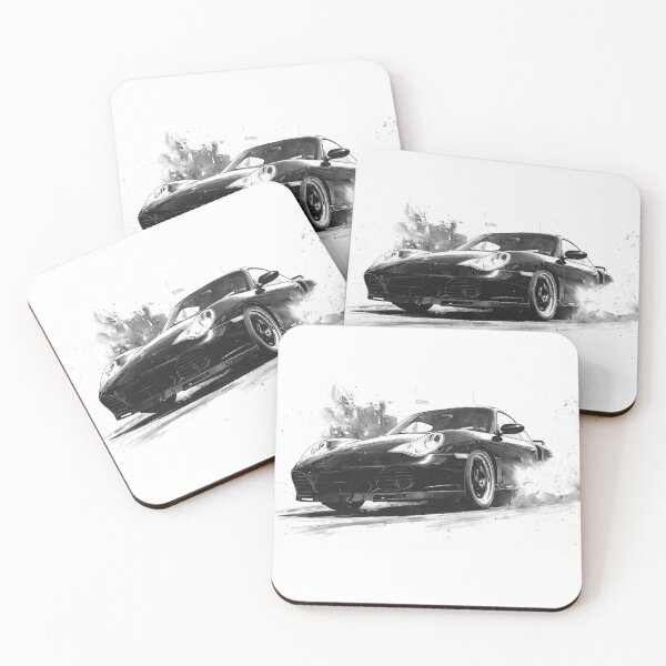 Item preview, Ilustración en tinta del 991 996 turbo en movimiento designed and sold by blackdogshop.