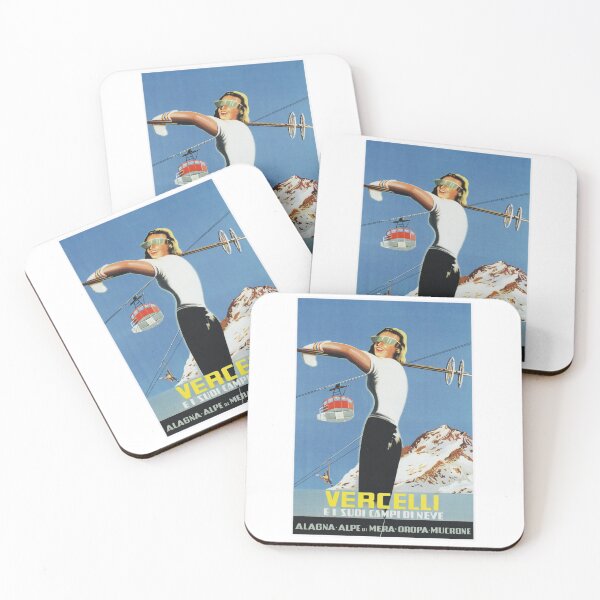 Item preview, Vercelli, Italy - Vintage Skiing Poster designed and sold by BASlade93.