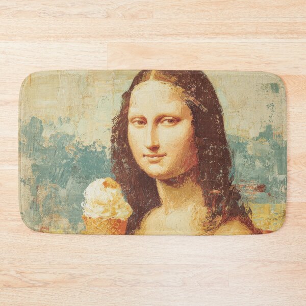 Item preview, Mona Lisa Enjoying a Vanilla Ice Cream Cone Painting designed and sold by UtArt.
