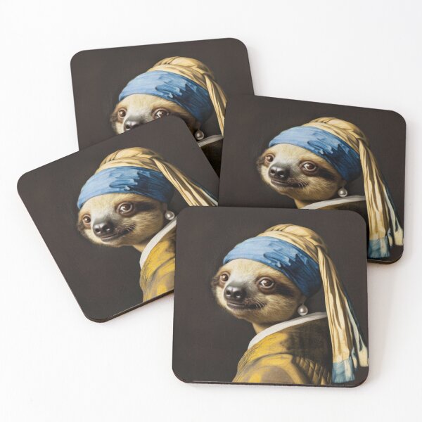 Item preview, Sloth Girl with a Pearl Earring Funny Animal Portrait designed and sold by UtArt.